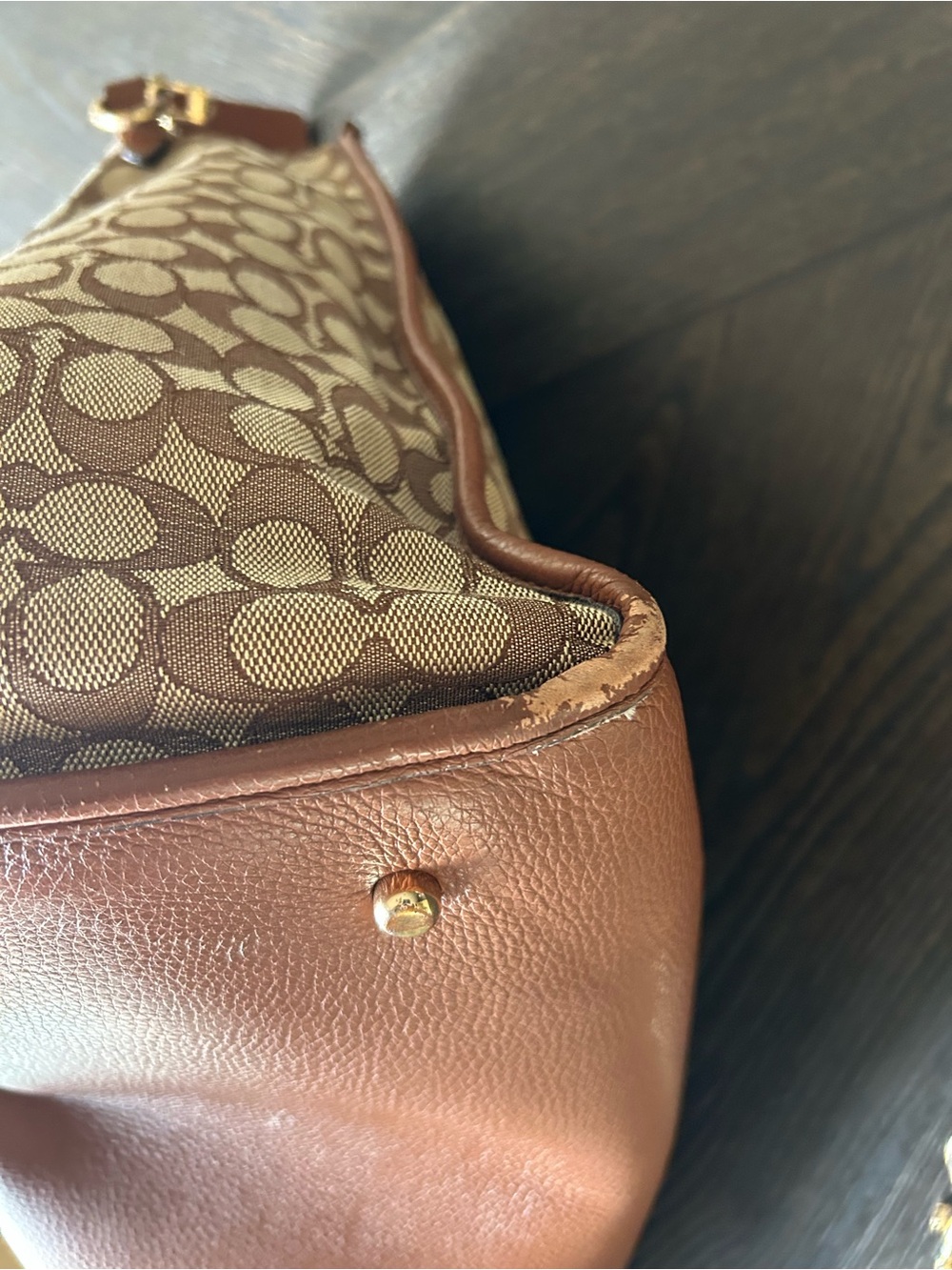 Coach Dempsey 40 Signature Jacquard Tote with Multicolor Center Stripe READ - Picture 9 of 12
